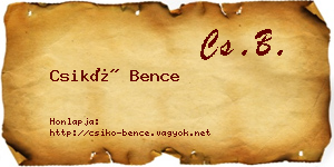 Csikó Bence névjegykártya